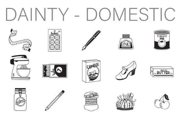 Dainty Domestic Dingbats: A Vintage Font for Campaign Design