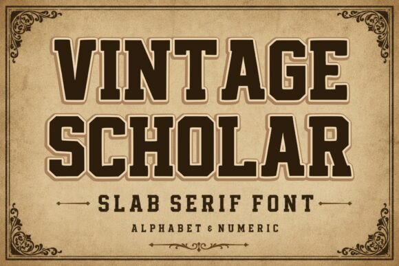 Vintage Scholar: A Bold Slab Serif for Small Business Branding